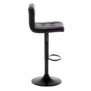 Set of 3 Black Bar Stools, Chicago, Faux Leather, swivel, height adjustable