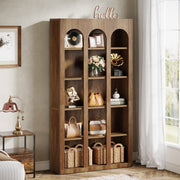 5-Tier Arched Bookshelf, 70.87'' Tall Modern Bookcase Freestanding Shelving Unit