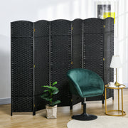 6 Panel Folding Room Divider, Privacy Screen, 240 x 170cm, Black