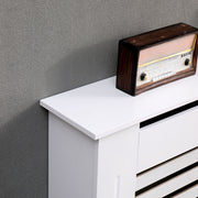 Kensington Radiator Cover Modern Traditional Horizontal Slat Cabinet MDF White