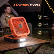 Kehot Camping Fan 90° Oscillating Foldable Solar USB-C LED Light Power Bank