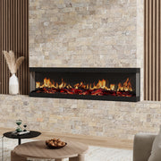 Electric 3 Sided Wall Mounted LED Media Fireplace Wall Inset Into Fire 9 Colors