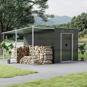Metal Garden Shed 8 X 6, 8 X 8, 8 X 10 ft Storage Shed House with Extended Roof
