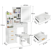 Dressing Table With Drawers Mirror Stool Set Makeup Desk Vanity Table Fytvldrlkj
