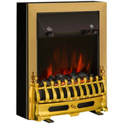 2000W Electric Fireplace Inset Fire Heater Realistic LED Coal Flame Effect Gold