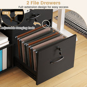 File Cabinet Mobile Lateral Filing Storage Organizer-Black