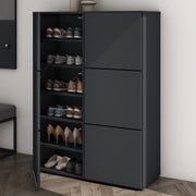 Shoe Storage Cabinet Wooden Shoe Rack Space-saving 3 Units 6 Tiers Many Colors
