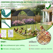 2X3M Walk In Chicken Run Coop Large Outdoor Pen Metal Duck Hen Poultry Cage Shed