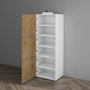 Shoe Storage Cabinet Wooden Shoe Rack Space-saving 3 Units 6 Tiers Many Colors