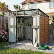 8 x 7ft Metal Garden Shed Waterproof Outdoor Bike Tool Storage Shed Double Doors