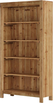 5-Tier Tall Solid Wood Bookcase Modern Large Bookshelf Display Storage Shelves