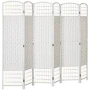6 Panel Room Divider Folding Privacy Screen with Pine Wood Frame Refurbished