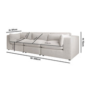 Beige Boucle 4 Seater Sofa - Hudson HSN002S