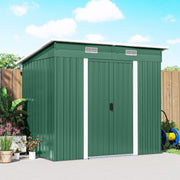 7 x 4ft Outdoor Garden Storage Shed for Garden Green Refurbished