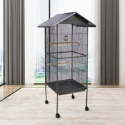 LARGE Bird Cage Rolling Metal Pet Parrot Lovebird Cage Aviary Extra StorageShelf