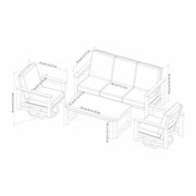 SunVilla Royce 4PC Garden Deep Seating Set Aluminium Sunbrella Sofa Beige Cover