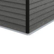 8 x10ft Garden Storage Shed with Double Sliding Door Grey Wood Effect, FREE BASE