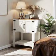 White Sideboard Cabinet Modern Farmhouse Storage Cabinet for Kitchen Dining Room