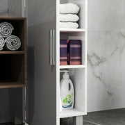 High Gloss Slimline Bathroom Tallboy Free Standing Cabinet Tall Storage Cupboard
