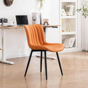 Set of 2 Faux Leather Dining Chairs High Back Padded Metal Leg Kitchen Chairs UK