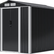 6x8 FT Outdoor Metal Storage Shed Garden Tool House Organizer Lockable Door