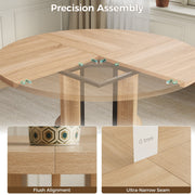 Round Dining Table for 4-6 People 120cm Circle Kitchen Table for Home Kitchen