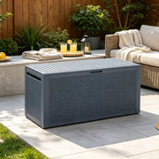 340L Grey Garden Storage Utility Cushion Box Shed Plastic Storage Container Box