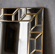 Large Gold Full Length Leaner Wall Mirror 157x80cm Bevelled Modern Glass