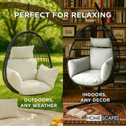 Egg Chair Cushion, Waterproof Hanging Swing Chair Cushion for Indoor & Outdoor