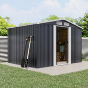 6 x 8 Metal Outdoor Garden Shed Storage House Apex Roof Floor Foundation Base