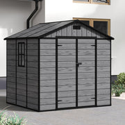 8x4 6x4 8x6 Large Plastic Shed Outdoor Garden Tools Storage House w/ Door&Window