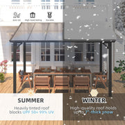 3 x 3m Wall Mounted Pergola Outdoor Aluminium Gazebo Patio Lean to Awning Deck