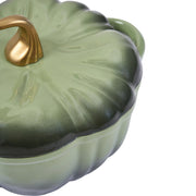 Pumpkin Shaped Enameled Cast Iron Casserole Pot with Lid Halloween Dutch Oven