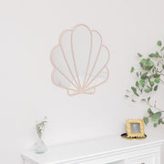 Large Pink Shell Shaped Wall Mounted Mirror - 60cm x 60cm