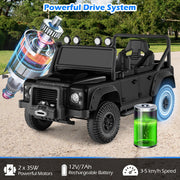 Land Rover Defender Toy Car 12V Kids Ride On Car Black Licensed