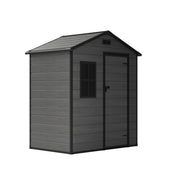 Grey Wood Grain Plastic Garden Shed 6x8 6x6 5x3 Outdoor Tool Bike Storage House