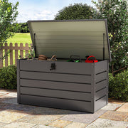 350L Outdoor Garden Storage Box Metal Steel Chest Cushion Shed Patio Container