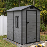 Weatherproof Plastic Garden Shed 4X6ft Outdoor Tool Storage House with Window