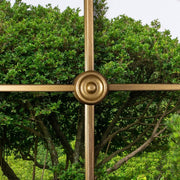 Garden Mirror Gold Outdoor Indoor Wall Mounted Shatterproof Metal Frame 100cm
