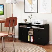 File Cabinet Mobile Lateral Filing Storage Organizer-Black