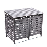 Double Wooden Wheelie Bin Store Outdoor Garden Storage Dustbin Shed