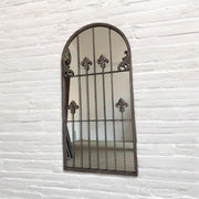 Framed Arched Mirror Wall Mounted Cast Iron Large Mirror Indoor Outdoor Garden