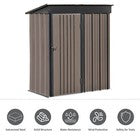 5 X 3FT Metal Garden Shed Outdoor Storage Cabinet House Box Pent Roof Lockable