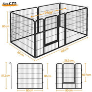 Heavy Duty 6 Panel Puppy Playpens Pet Dog Pen Cat Rabbit Fence Indoor/Outdoor