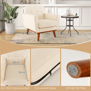 Modern Accent Chair Upholstered Linen Fabric Armchair