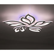 Modern Chandelier LED Lamp White Frame Ceiling Light With RGB Backlight Rahlszqb