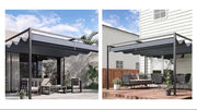 4 x 3m Metal Pergola Gazebo Patio Sun Shelter Retractable Canopy Grey