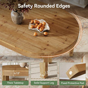 55'' Solid Wood Oval Dining Table Farmhouse Kitchen Dinner Table for 4-6 Person