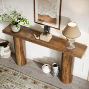 63-Inch Console Table, Farmhouse Narrow Entryway Sofa Table For Living Room