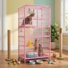 Cat Cage Wheels Metal Wire Cat Kennel Easy Pet Care Housing